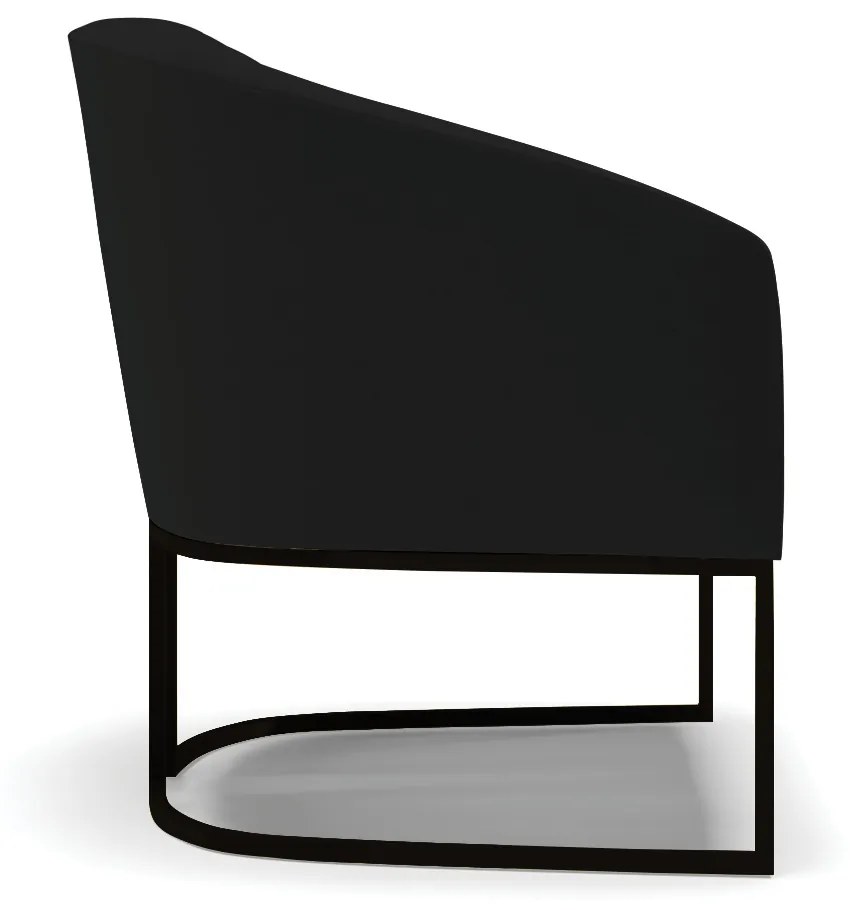 Poltrona Decorativa Industrial Preto Kit 2 Stella Linho D03 - D'Rossi - A79 Preto