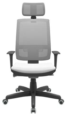 Cadeira Office Brizza Tela Cinza Com Encosto Assento Aero Branco Autocompensador Base Standard 126cm - 63420 Sun House