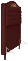 Cabeceira Cama Box Casal King 195cm com Tachas Imperial Veludo J02 Bor