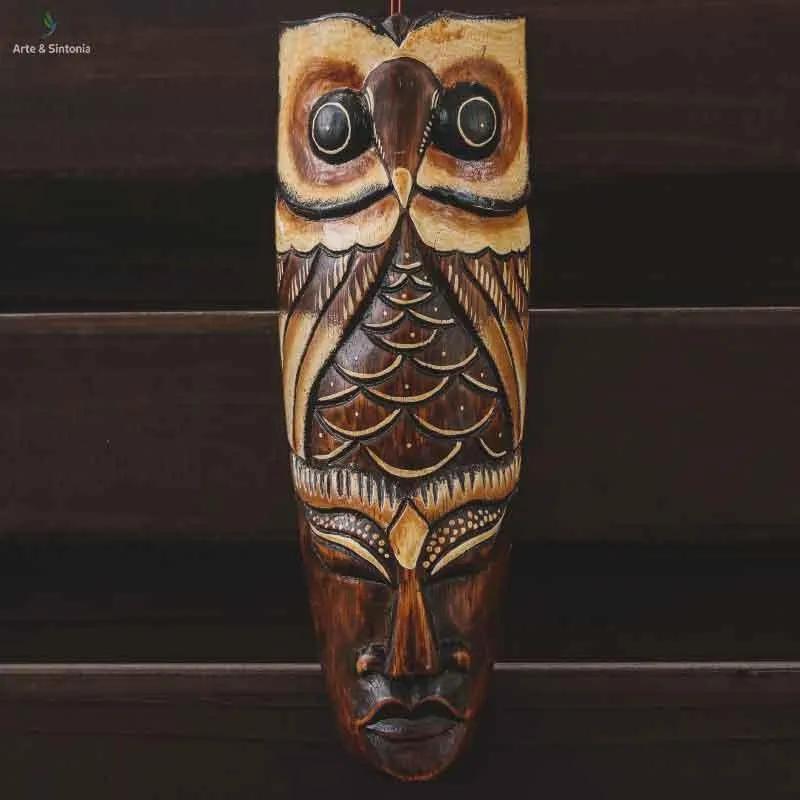 Máscara Coruja Tribal De Bali