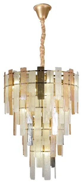 Pendente Vidro Metal Bronze Vetrata