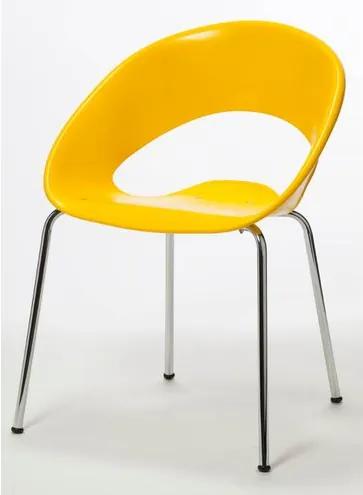 Cadeira One Base Fixa Cromada Cor Amarela - 14447 Sun House