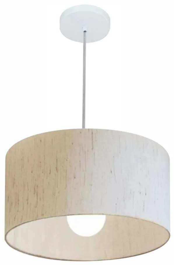 Lustre Pendente Cilíndrico Vivare Md-4031 Cúpula em Tecido 40x21cm - Bivolt