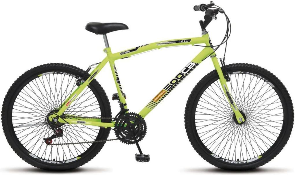 Bicicleta Colli Bikes Aro 26 CB 500 Chev 72 Raias Amarelo Neon