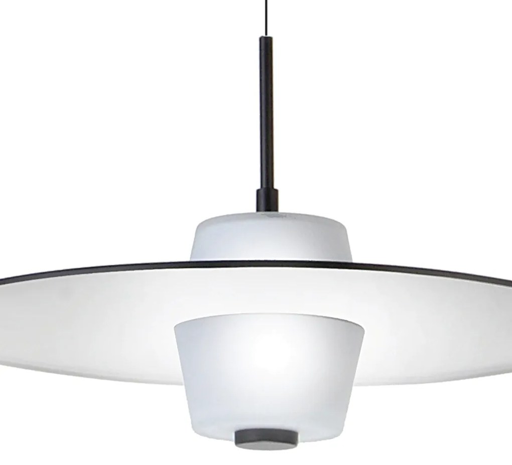 Pendente Eclisse Ø40X30Cm Disco Plano Metal Alumínio E Vidro Duplo 04X... (ROSE FOSCO / COBRE BRILHO)