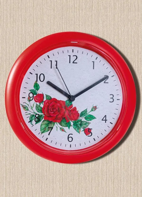 Relógio de Parede Redondo Rosas