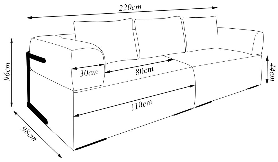 Sofá Bipartido 3 Lugares com Almofadas Soltas 220cm Nuuk Linho Cinza G63 - Gran Belo