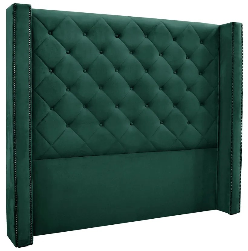 Cabeceira Cama Box Queen 160 cm Vicenza Veludo Verde S04 - D'Rossi