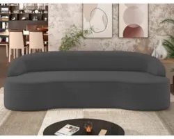 Sofá 3 Lugares para Sala de Estar Living 210cm Theo D06 Veludo Cinza -