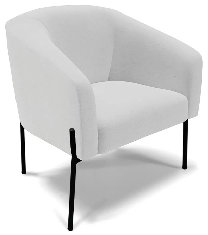 Poltrona Decorativa Pé de Ferro Preto Kit 2 Stella Linho D03 - D'Rossi - A05 Cinza