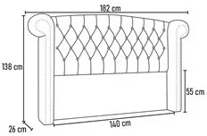 Cabeceira Cama Box Casal 140cm Provença P02 Bouclé Branco - Mpozenato