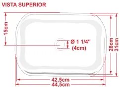 Cuba Pia de Apoio para Banheiro Abaulada Luxo 42 C08 Branco - Mpozenat