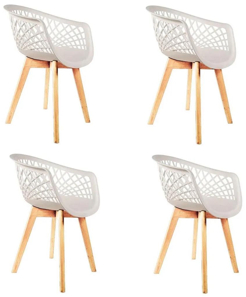 Conjunto 4 Cadeiras Web Wood Branca - Concept