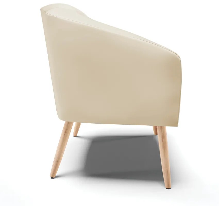 Poltrona Decorativa Pé Palito Natural Stella Sintético D03 - D'Rossi - Bege