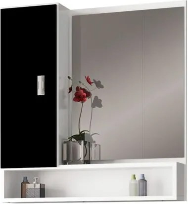 Espelheira para Banheiro 60cm MDF Orquídea Preta 55,5x60x13,5cm - Cozimax - Cozimax
