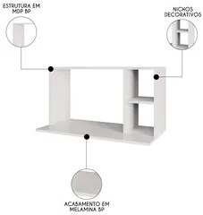 Suporte Micro-Ondas Forno Armário Aéreo 80cm 2 Prateleiras Maya M24 Br