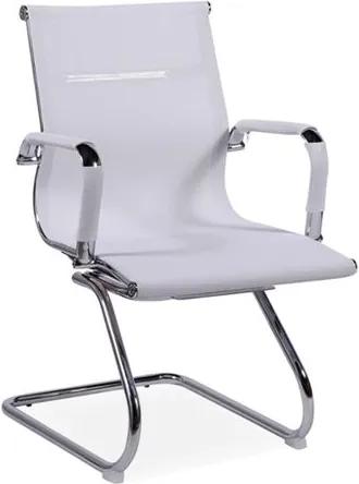 Cadeira de Escritório Fixa, Cromada, Branco, Idea