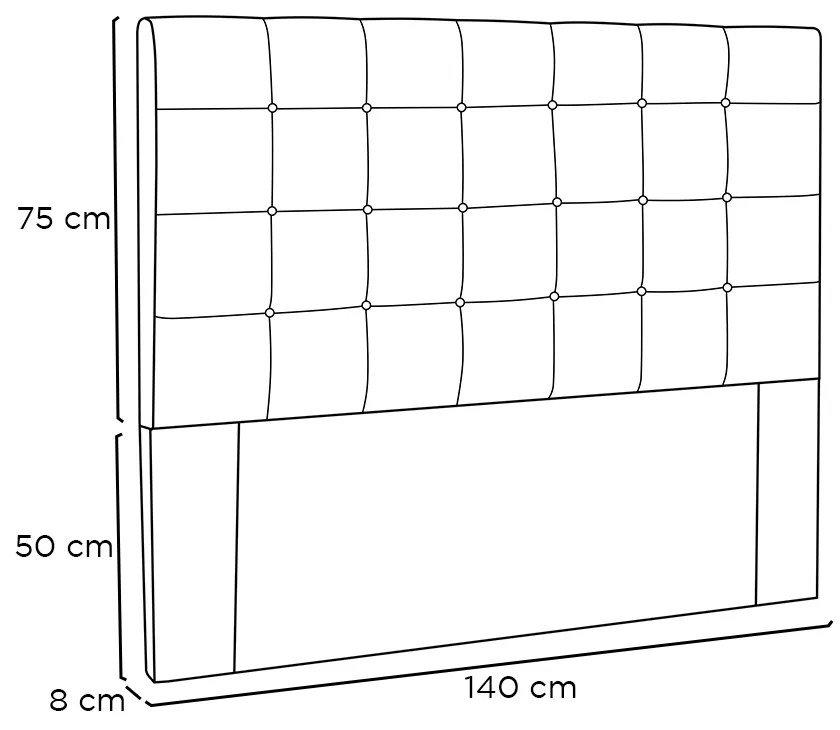 Cabeceira Verona Para Cama Box Casal 140 cm Suede Cinza - D'Rossi