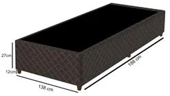 Base Para Cama Box Solteiro 88cm Poliéster Bordado Flora Marrom - Gazi