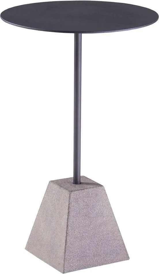 Mesa de Apoio Forma 40cm Aço Preto/Basalto Escovado - Gran Belo