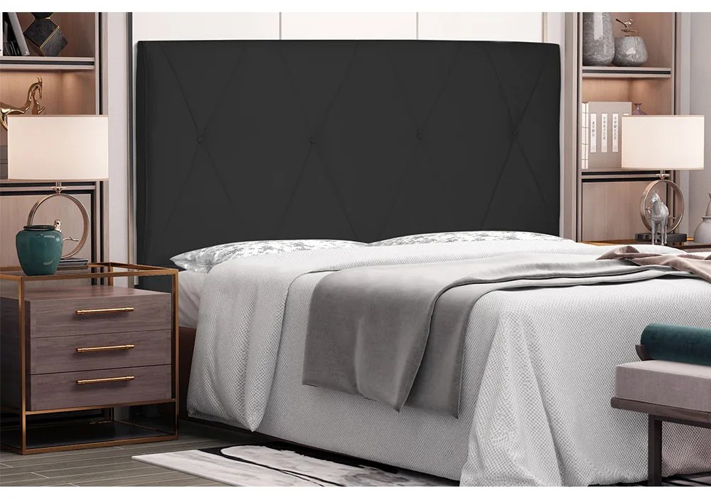 Cabeceira Aquilla Para Cama Box King 195 cm Suede Preto - D'Rossi