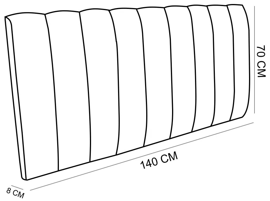 Cabeceira Painel Olivia Casal 140 cm Veludo - D'Rossi - Bege