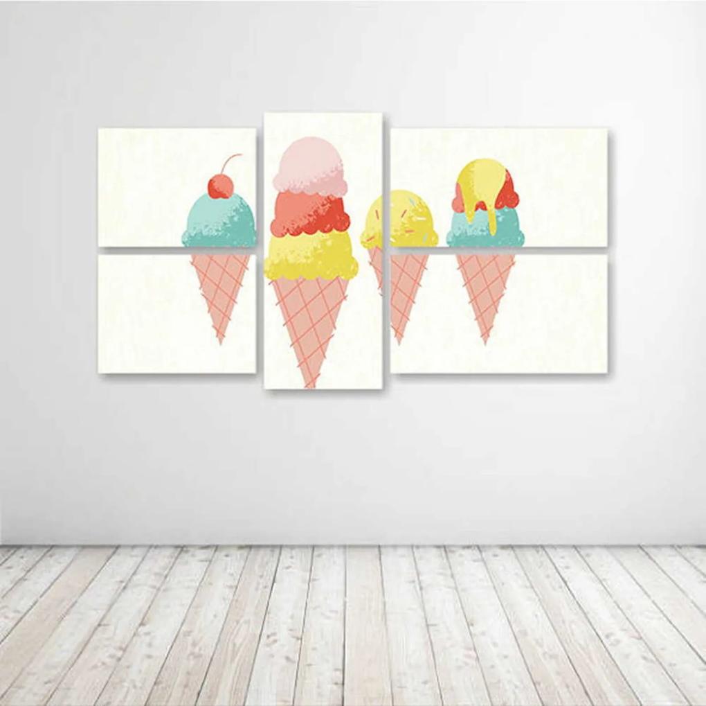 Quadro Decorativo - Ice Cream - Composto de 5 Quadros