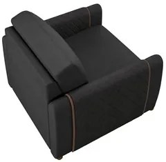 Poltrona Decorativa para Sala de Estar 98cm Amaranto M22 PU Preto - Mp