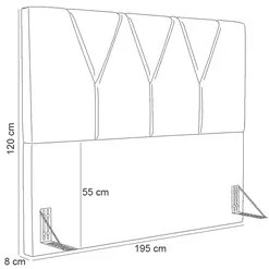 Cabeceira Cama Box Casal King 195cm Aura Linho W01 Champanhe - Mpozena