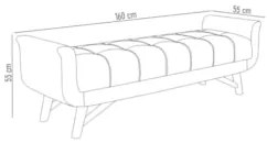 Puff Recamier Calçadeira 160cm Base Madeira Neville Z37 Sintético Pret