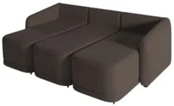 Sofá Cama Casal para Sala 246cm Polska Z08 Veludo Marrom - Mpozenato