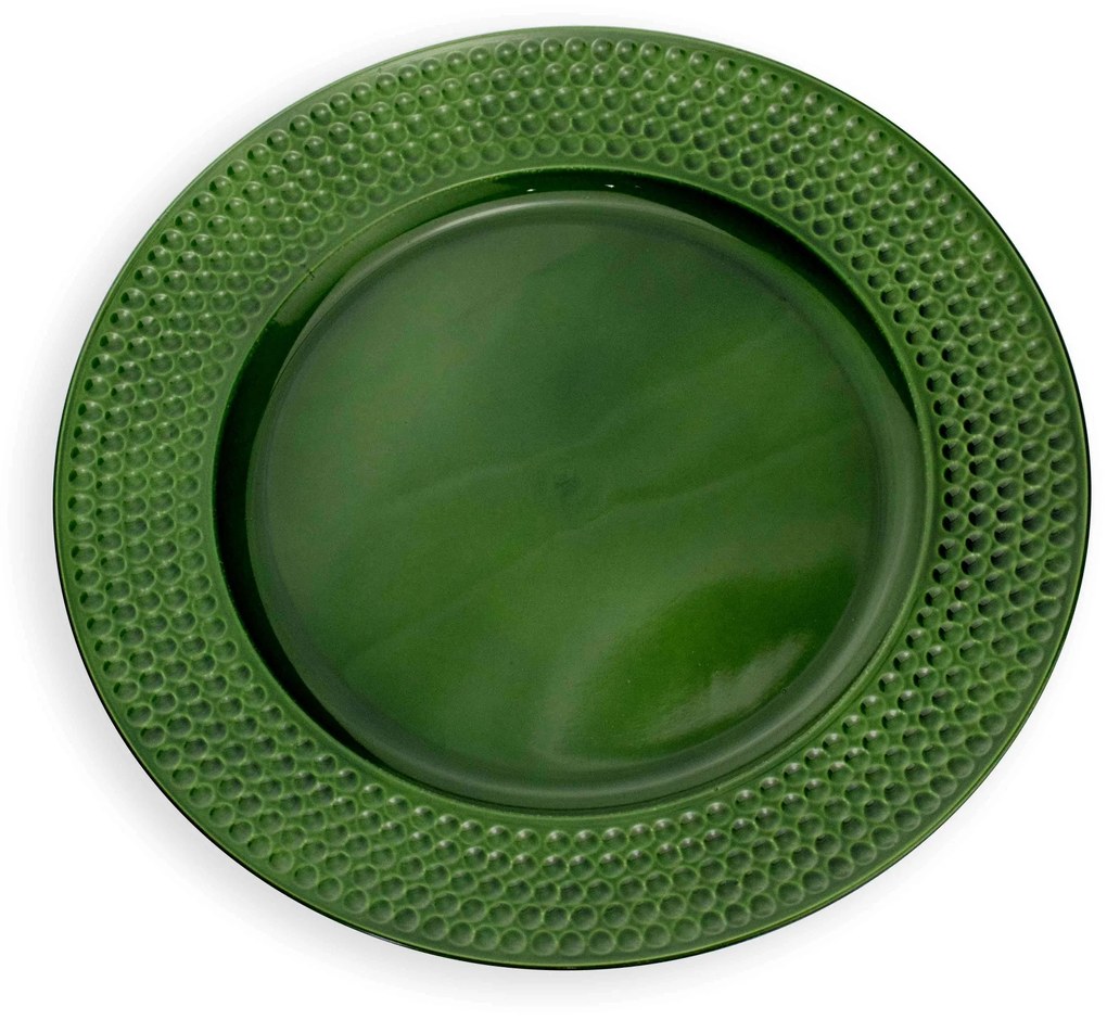 Sousplat de Plástico Verde com Relevo Lateral 33 cm - D'Rossi