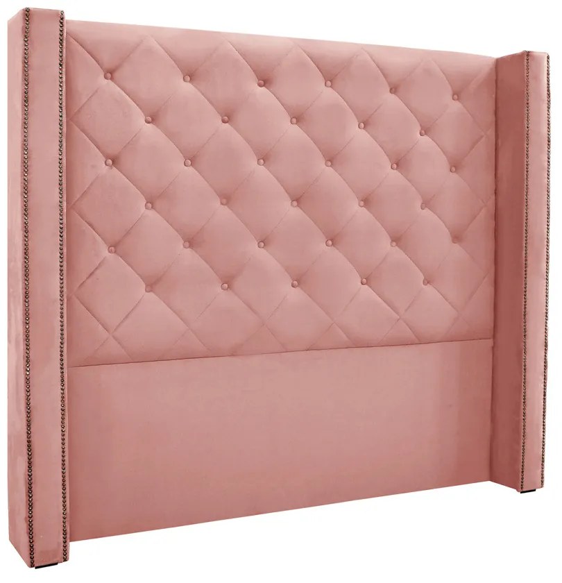 Cabeceira Cama Box Casal 140 cm Vicenza Veludo S04 - D'Rossi - Rosa