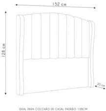 Cabeceira Casal Cama Box 140cm Glenda Z04 Linho Cinza - Mpozenato