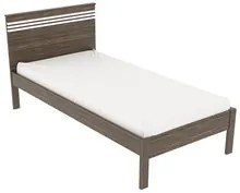 Cama de Solteiro Madeira CM8010 Nogal/Branco - Tecno Mobili