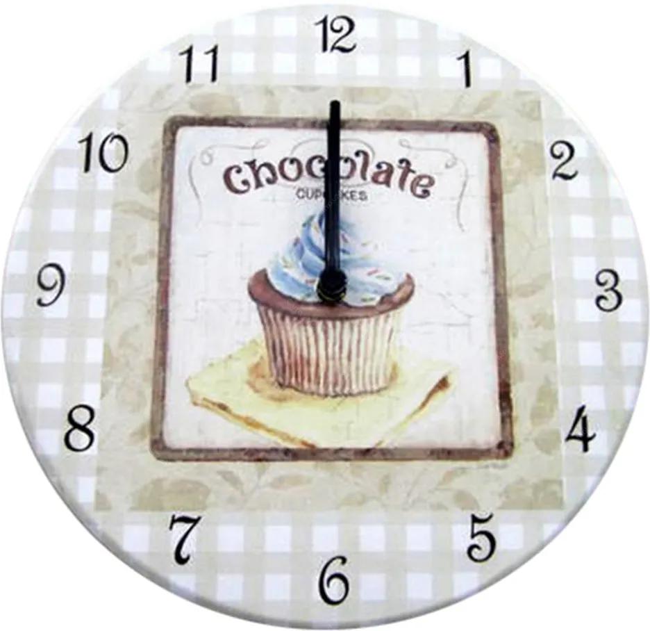 Relógio de Parede Chocolate Cupcakes em Madeira MDF - 28 cm