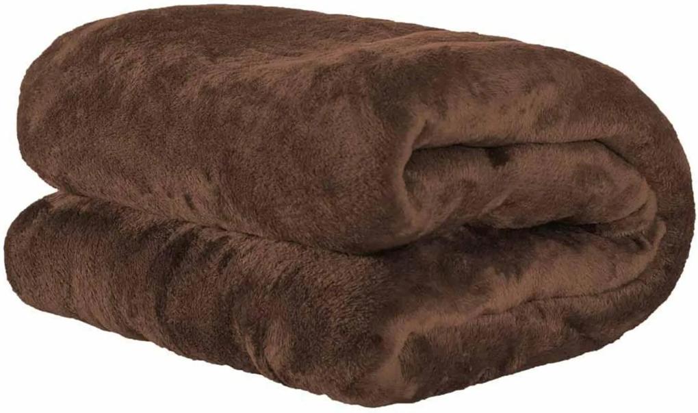 Cobertor Manta Microfibra Felpuda Casal 2,20m X 1,80m Com Toque Aveludado  - Tabaco