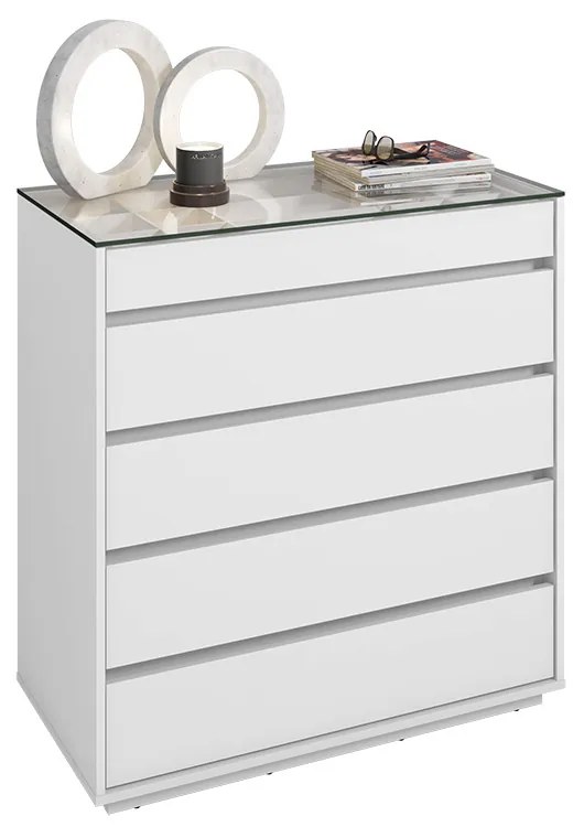 Cômoda Organizadora Ellie 5 Gavetas Branco - D'Rossi