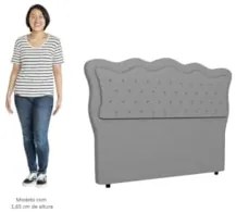 Cabeceira Casal Cama Box 140cm Oregon Z04 Linho Cinza - Mpozenato