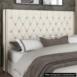 Cabeceira Cama Box Casal 140cm Florenza P02 Linho Creme - Mpozenato