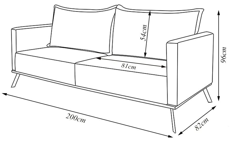 Sofá Living 2 Lugares com Pés de Ferro Almofadas Soltas 200cm Saiph Bouclê Cinza G63 - Gran belo