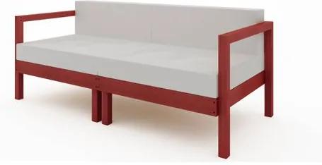 Sofa Componivel Lazy 2 Lugares Estrutura Vermelho + Almofadas 169cm - 61391 - Sun House