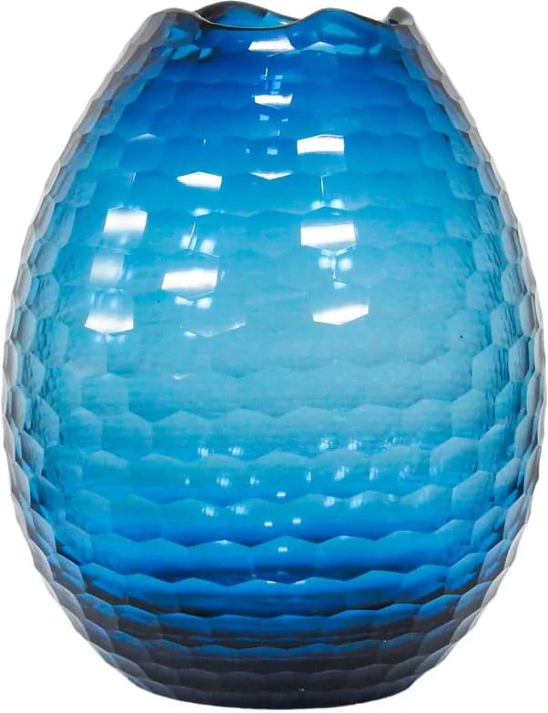 Vaso Decorativo em Vidro na Cor Azul - 30x22,5cm