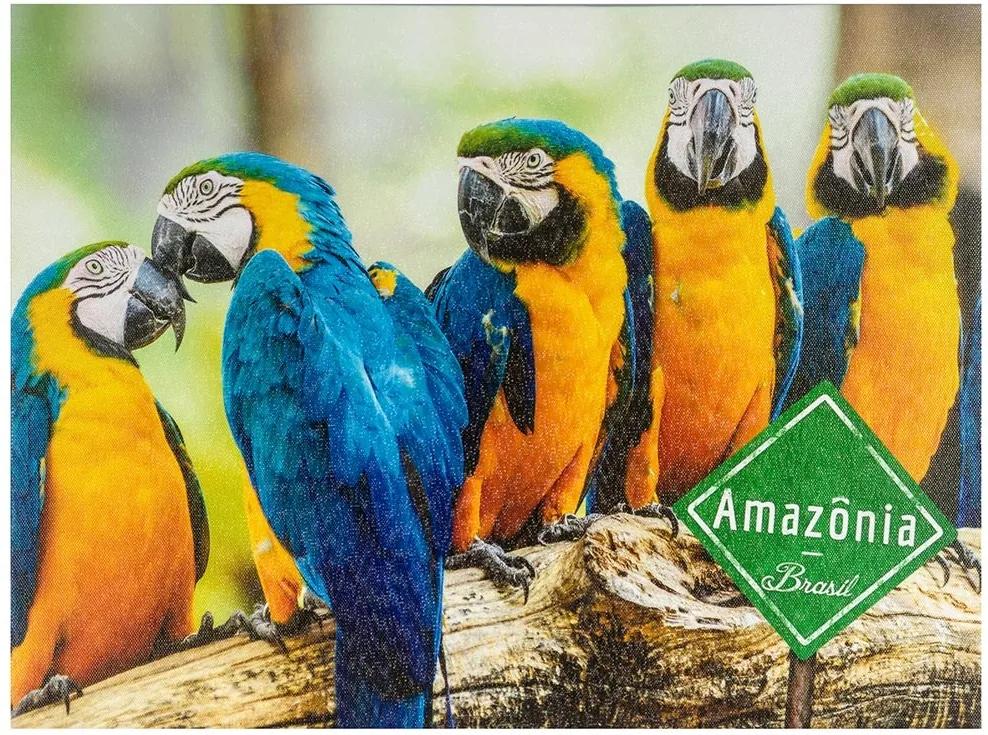 Tela Impressa Araras Azul e Amarelo Amazônia Fullway - 40x30 cm