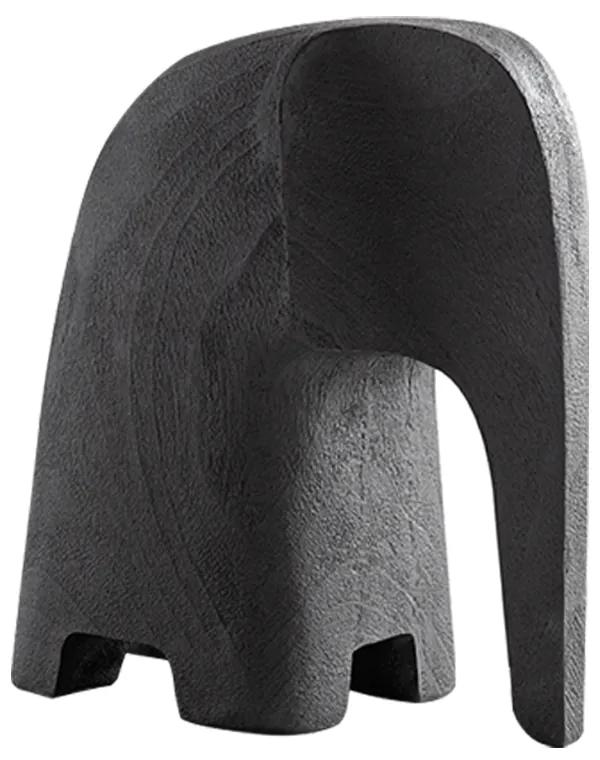 Escultura Decorativa de Elefante 12x6x11,5 Preto - Gran Belo