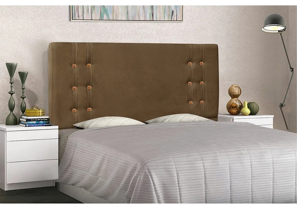 Cabeceira Gênova Para Cama Box Queen 160 cm Suede - D'Rossi - Caramelo