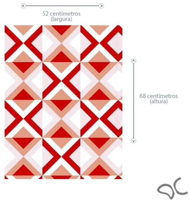 Adesivo Azulejo Vermelho 24 - 52cm x 68cm