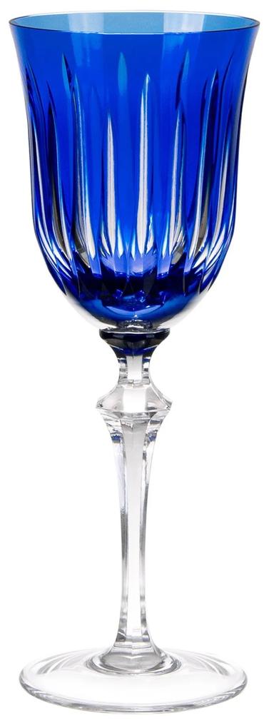 Taça de Cristal Lapidado Artesanal p/ Água - Azul - 66  Azul Escuro - 66