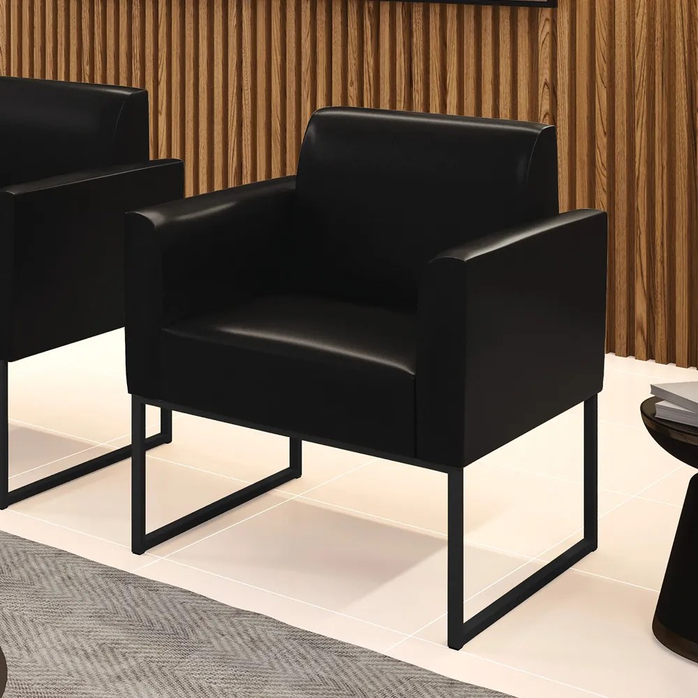 Poltrona Base Industrial Preto Marisa Corano D03 - DRossi - Preto