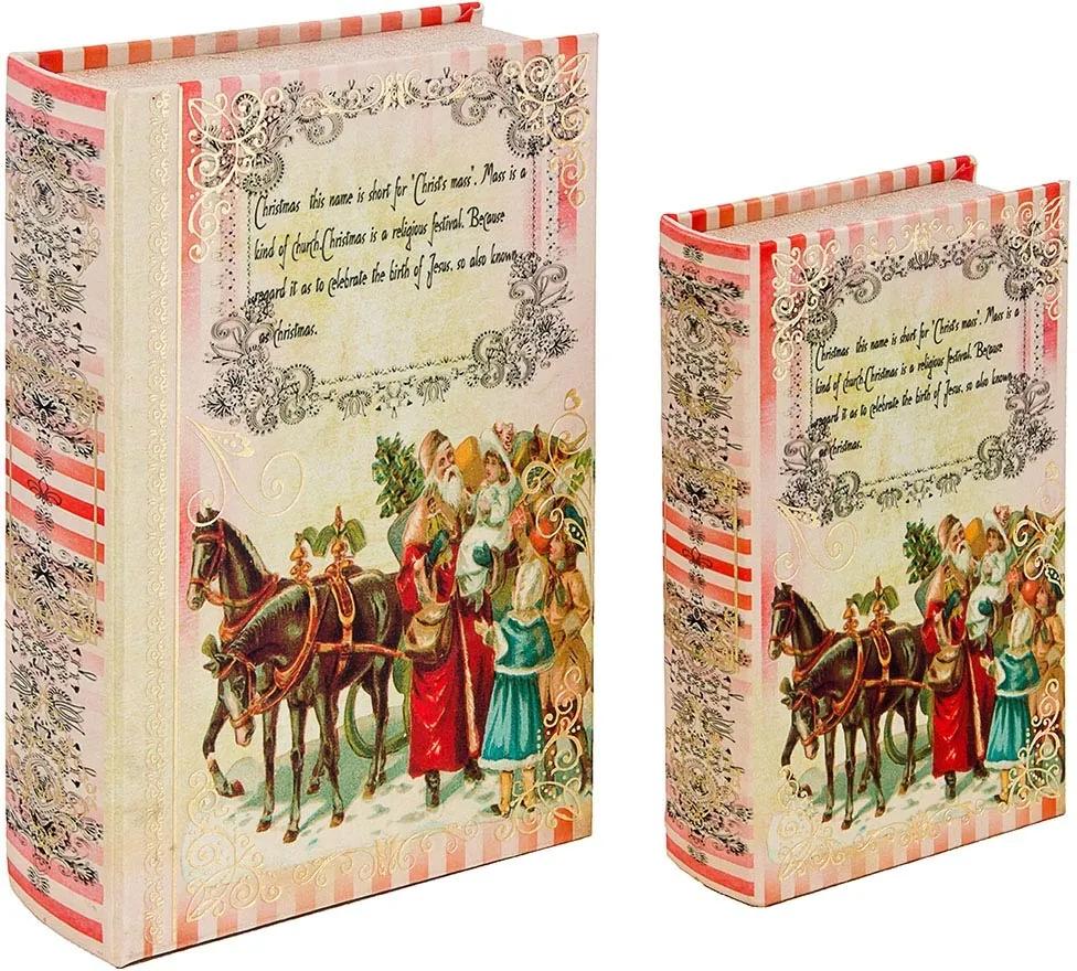 Book Box Conjunto 2 Peças Santa Claus c/ Criança Oldway - 27x18x7cm
